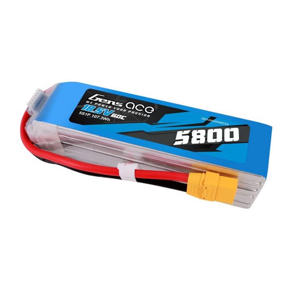 Gens ace 5800mAh 60C 18,5V 5S1P Lipo batteripakke med XT90 stik