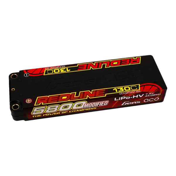 Gens ace Redline Series 5800mAh 7,6V 130C 2S1P HardCase 56# HV Ultra LCG LiPo-batteri