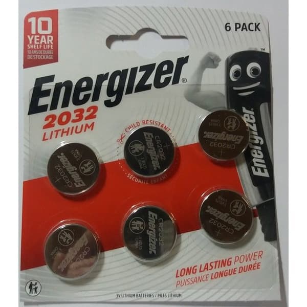 Energizer CR2032 Paket med 6 litiumbatterier 3 V
