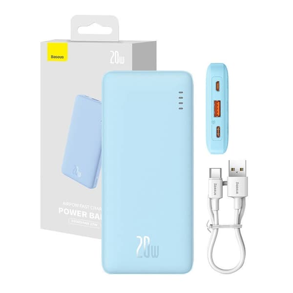 BASEUS POWERBANK AIRPOW 10000MAH 20W (BLÅ)