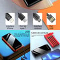 Miniatyrbild 3 av 4: INN Externbatteri 20000mah powerbank med 4 integrerade kablar, bärbart batteri med 6 utgångar och 3 ingångar med LED-display och lampa.
