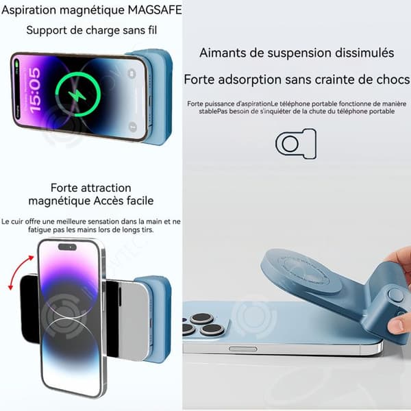 INN Tripodadapter 11,2x8,3cm 3300mAh bluetooth magnetisk tripodadapter objektivstabilisering trådlös laddning