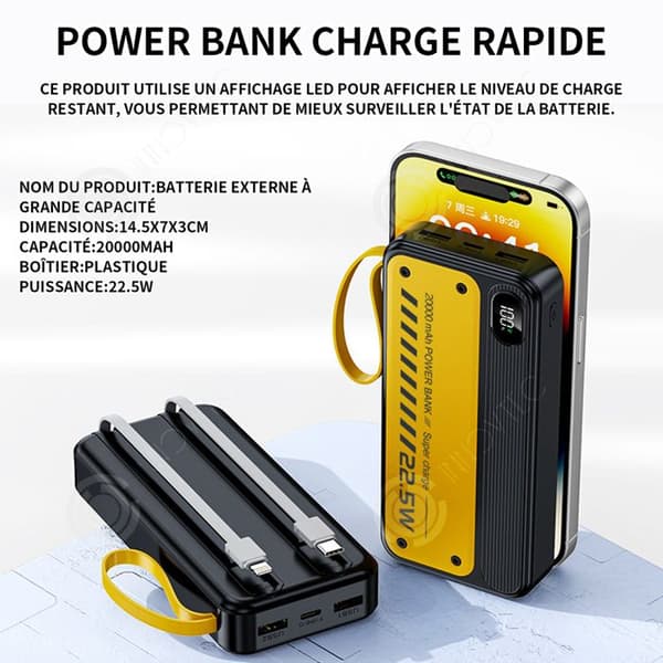 INN Powerbank 20000mah 22,5w powerbank powerbank snabbladdning snabbladdning bärbart batteri externt batteri ja