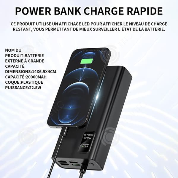 INN Powerbank 20000mah 22,5w powerbank powerbank snabbladdning snabbladdning bärbart batteripaket externt batteri nr