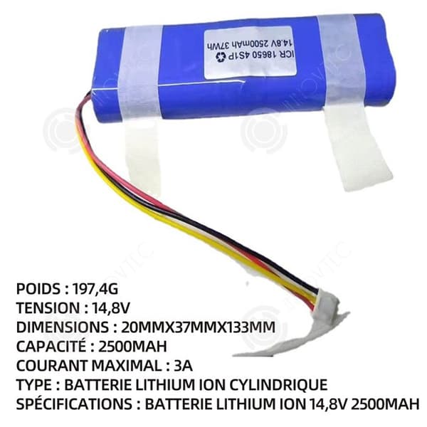 INN Litiumjonbatteri 14,8V 2500mAh litiumjonbatteri för dammsugare för utbytesbatterikompatibelt litiumjonbatteri