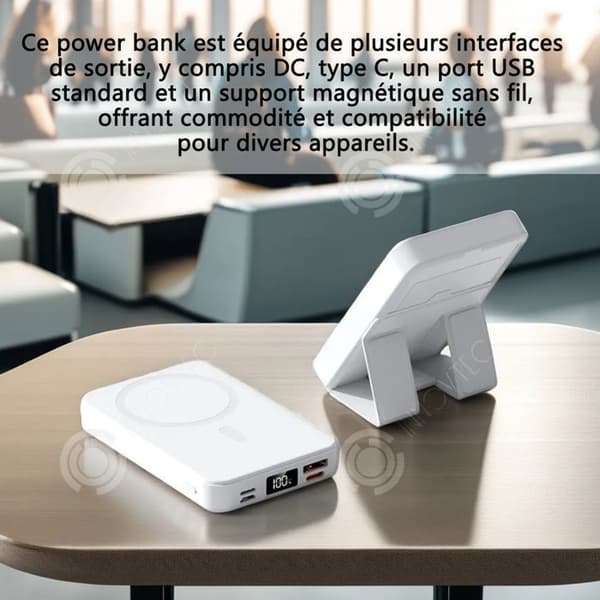 INN magnetiskt externt batteri 10000mah 4 portar 22,5w snabbladdning LED-skärm Foldbar bärbar laddare Power Bank för telefon