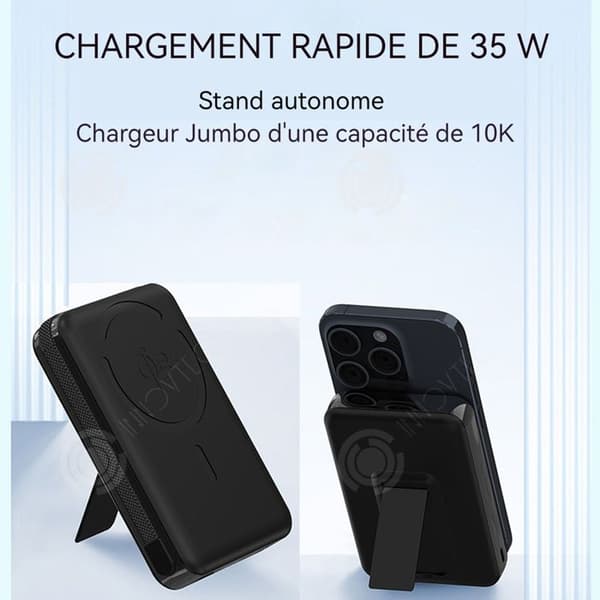 INN Magnetic External Battery 10000mah 15w powerbank magnetiskt externt batteri trådlös och trådbunden laddare med datakabel