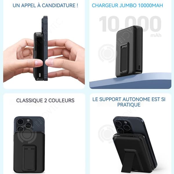 INN Magnetic External Battery 10000mah 15w powerbank magnetiskt externt batteri trådlös och trådbunden laddare med datakabel
