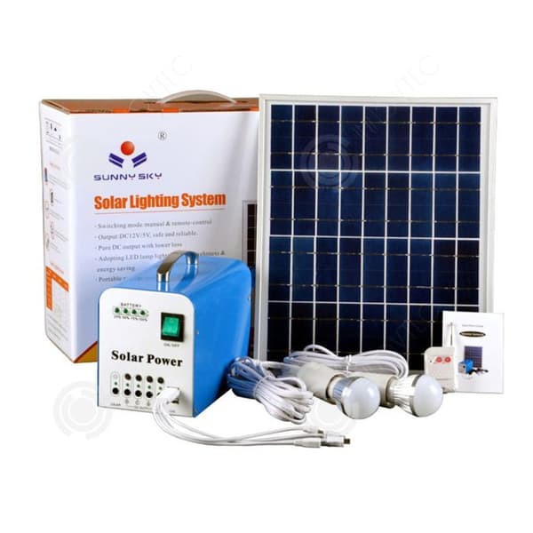 INN Solar Power 25w solenergigenerator med 4 glödlampor Externt batteri med eluttag Bärbar kraftstation för kamera