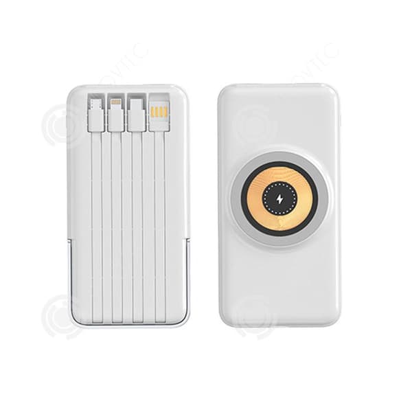 INN Externt batteri 10000mAh 15W Power Bank Inbyggd kabel 22,5 W PD Snabbladdning med 4 inbyggda kablar Slim Battery Power Bank