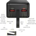 Miniatyrbild 3 av 4: Externt batteri 30000mAh USB USB-C micro-USB Snabbladdning LED-skärm Phonillico®
