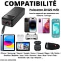 Miniatyrbild 2 av 4: Externt batteri 30000mAh USB USB-C micro-USB Snabbladdning LED-skärm Phonillico®