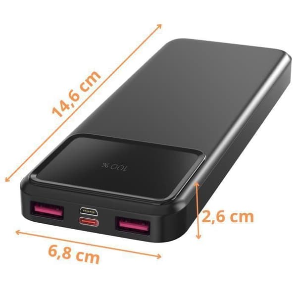 Batteri extern 20000mAh USB USB-C micro-USB Snabbladdning LED-skärm Phonillico®