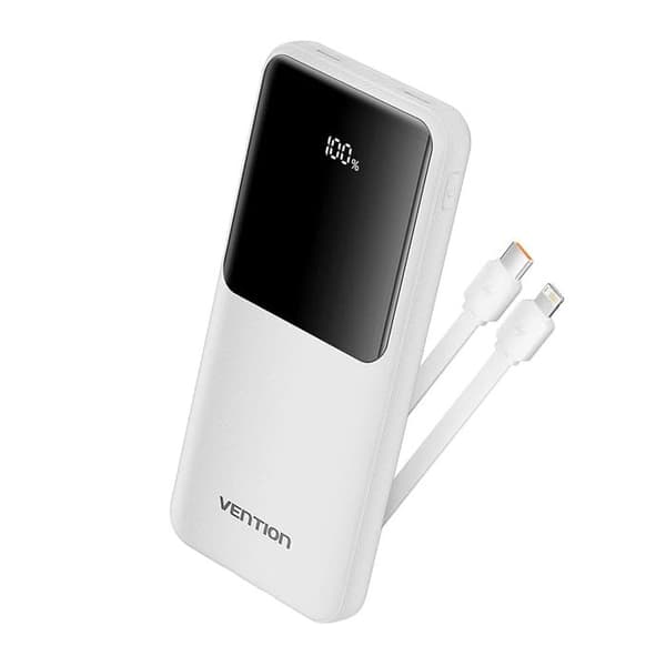 Extern batteri 2x USB, 10000mAh - Vention (FHOW0) - Vit