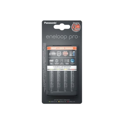Panasonic eneloop pro smart & quick K-KJ55HCD40E batteriladdare - 4 x AA-typ - NiMH Svart