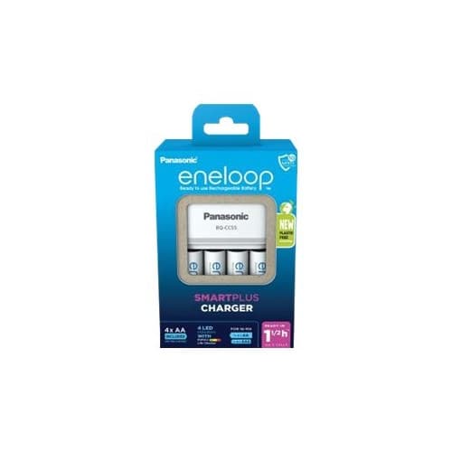 Panasonic eneloop BQ-CC55 batteriladdare - 4 x AA-typ - NiMH Vit