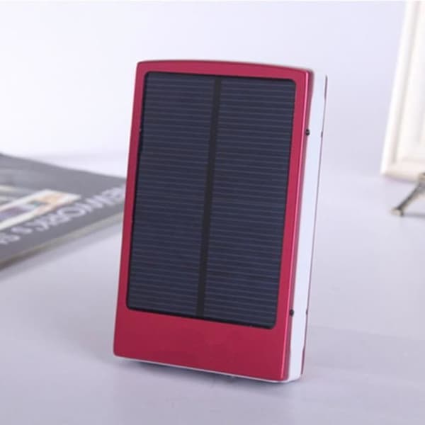 TD® Panel Multifunktionell Solar Laddare -10000 mAh Dubbel USB-port och adapter-Praktisk och pålitlig- Power Bank Vit och Röd
