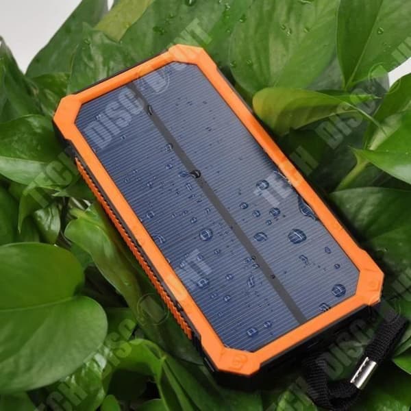 TD® Solar Batteriladdare Power Bank Bärbar reservladdare Vattentätt externt batteri med 8 LED Dual USB 15000mAh