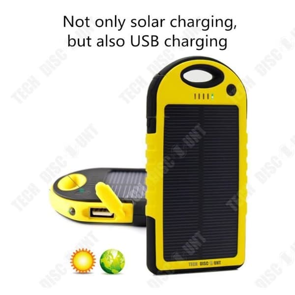 TD® solar laddare telefon vandring bärbar usb iphone camping sport resor universal externt batteri ny energi led