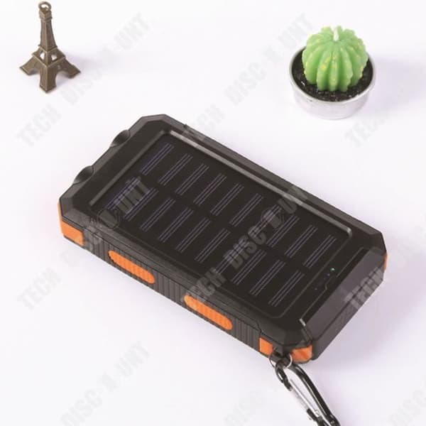 15000mAh Solarbatteriladdare med 2 USB-portar och dubbel LED-lampa för uppladdning av bärbara enheter