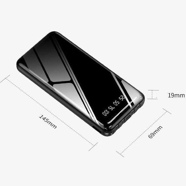 Inbyggd kabel 20000mAh 2.1A högkapacitet snabbladdning mobil powerbank, powerbank för iPhone Android