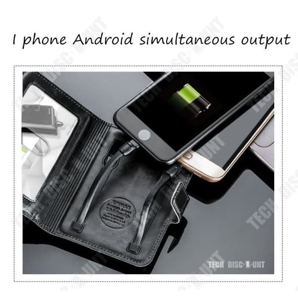 TD® Bärbar batteriplånbok bärbar plånbokskorthållare android iphone 2 powerbankadapter nomad smartphone