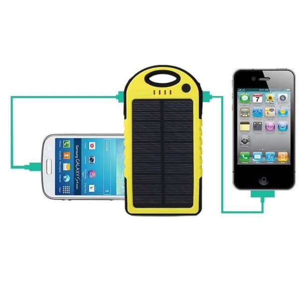 5000mAh Solar Power Bank Bärbar reservladdare Externt batteri Dubbel USB för iPhone Android MP4 PSP iPad GPS (grön)