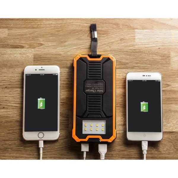 15000mAh Solar Batteriladdare Power Bank Bärbar reservladdare Vattentätt externt batteri med 8 LED Dual USB