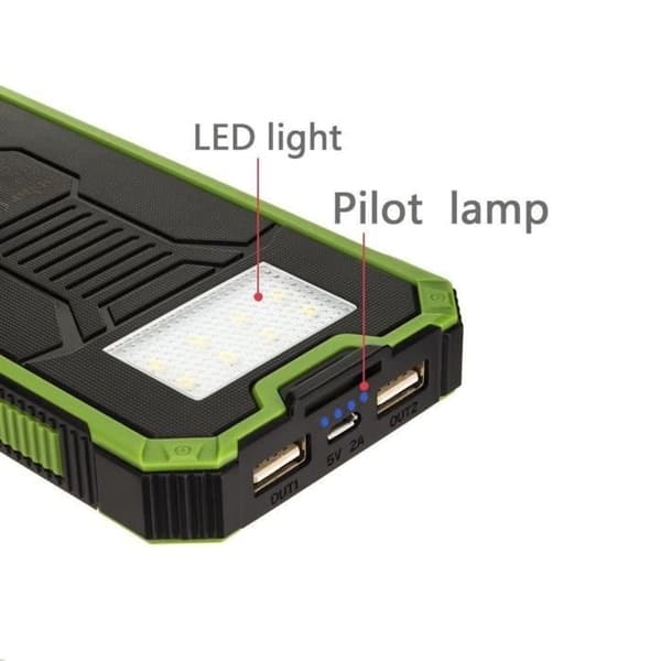 15000mAh Solar Batteriladdare Power Bank Bärbar reservladdare Vattentätt externt batteri med 8 LED Dual USB