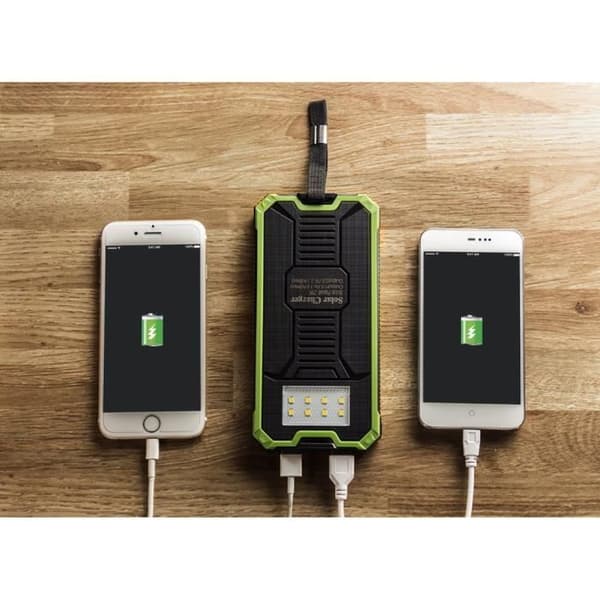 15000mAh Solar Batteriladdare Power Bank Bärbar reservladdare Vattentätt externt batteri med 8 LED Dual USB