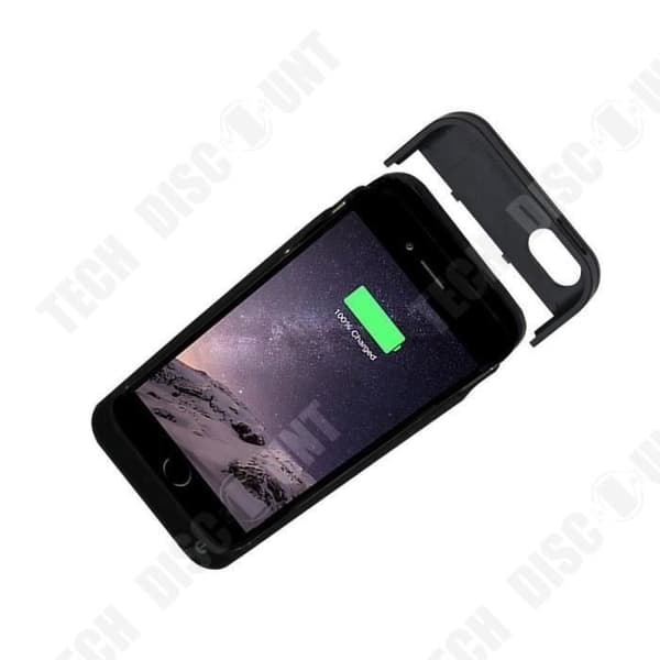 TD® Backup Battery Case 4200 mAh för iPhone 5- 5c - 5S Vit - Power Bank - LED-skärm - Ytterligare nödport Svart