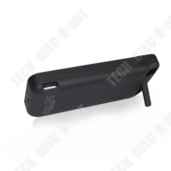 TD® Backup Battery Case 4200 mAh för iPhone 5- 5c - 5S Vit - Power Bank - LED-skärm - Ytterligare nödport Svart