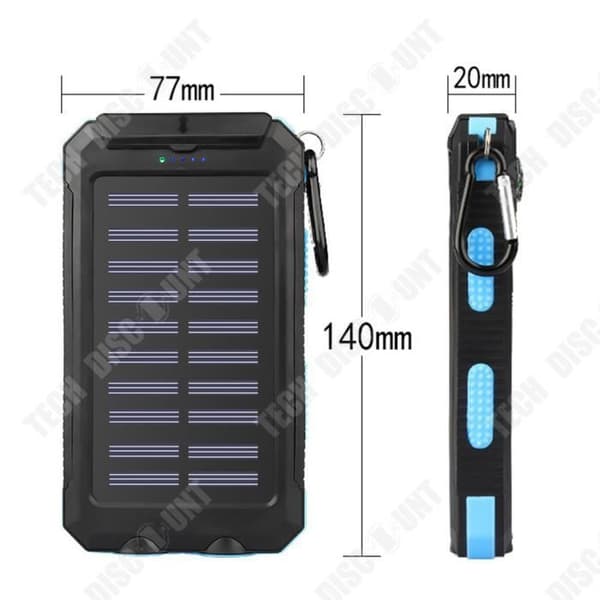 TD® 20000mAh Solar Power Bank-laddare 2-ports USB med dubbla LED-ljus Laddar bärbara batterienheter