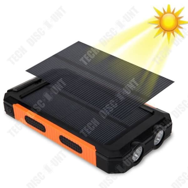 TD® 20000mAh Solar Power Bank-laddare 2-ports USB med dubbla LED-ljus Laddar bärbara batterienheter