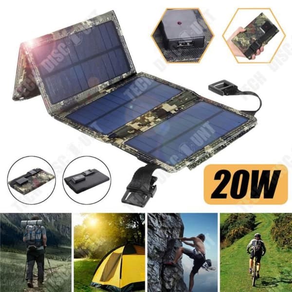 TD® Solar Laddare Laddare 8W 5V USB Mobiltelefon Utomhus Bärbar 20W Snabböppning Snabb mottagning Solar Folding Bag
