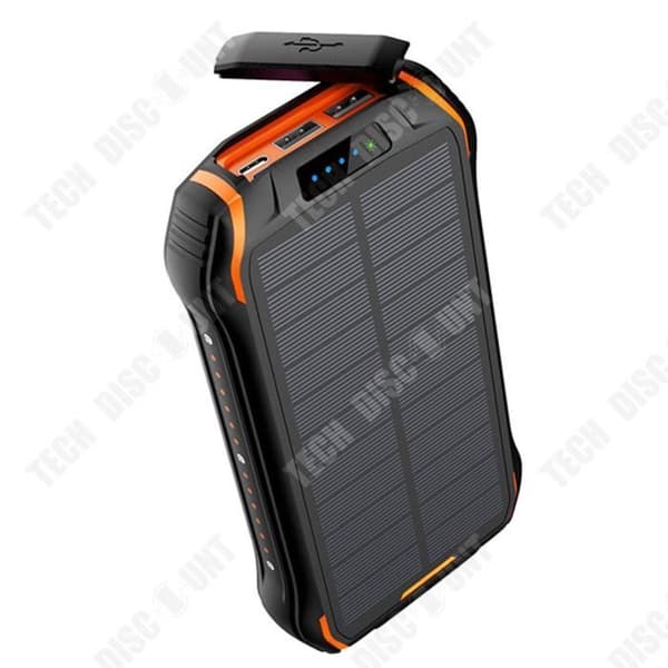 TD® Treasure Solar Trådlös Laddning Vattentät IP66 Utomhus 26800mAh Stor kapacitet 18 LED-lampor Mobil Power Bank