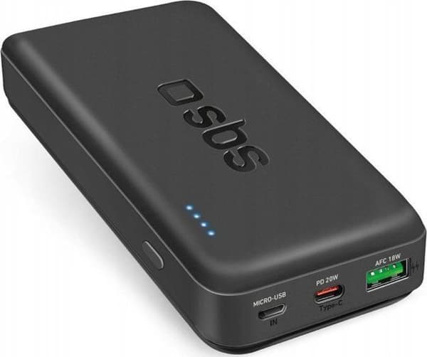 Sbs mobil Powerbank SBS TTBB20000PD20K 20000 mAh 20W PD USB-C, USB-A, Micro-USB - svart