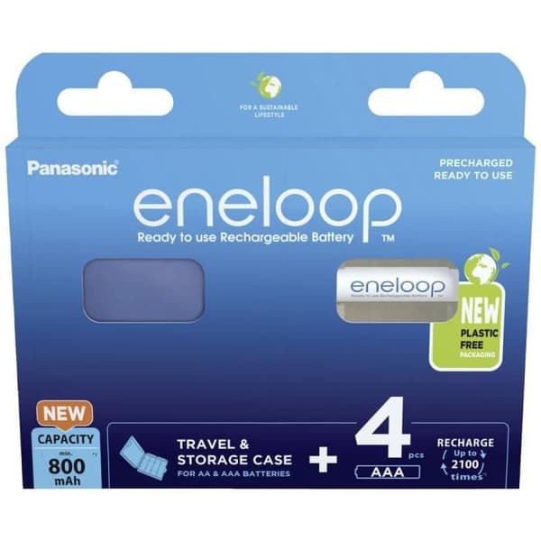 Panasonic eneloop HR03 +Box Uppladdningsbart batteri LR3 (AAA) NiMH 800 mAh 1,2 V 4 st.
