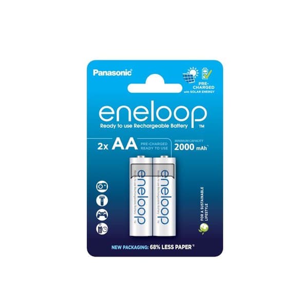Panasonic eneloop HR06 LR6 (AA) NiMH uppladdningsbart batteri 2000 mAh 1,2 V 2 st.