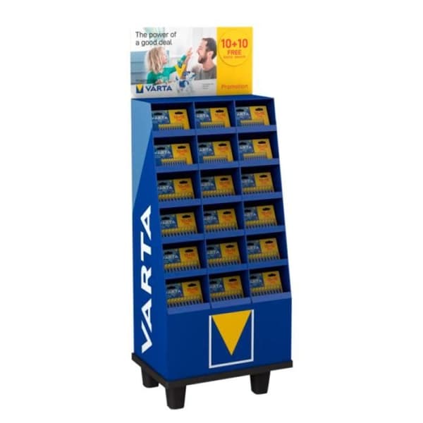 Promotionsställ 102 blister 10+10 Varta Longlife Power-batterier