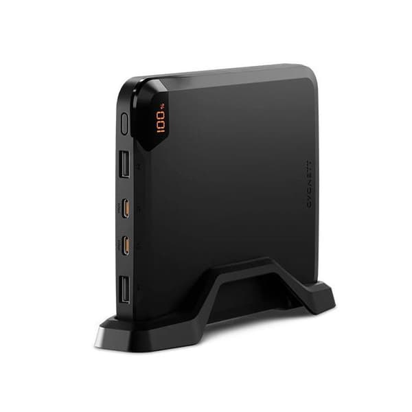 Powerbank Vertikal Serie VertPWR 4 Porter 25 000mAh 100W med Stöd CYGNETT Svart