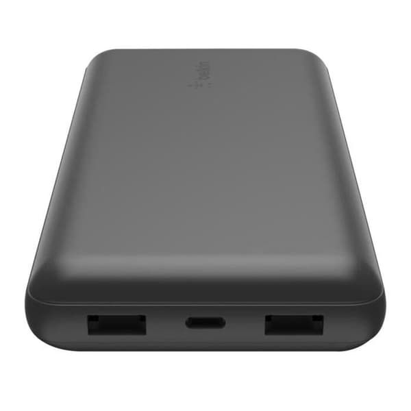 Nödbatteri 20000 mAh 2x USB och USB C 15W LED-indikator Belkin Svart