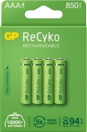 Batteri AAA R03 850mAh NiMH 1,2V GP ReCyko+ EB4