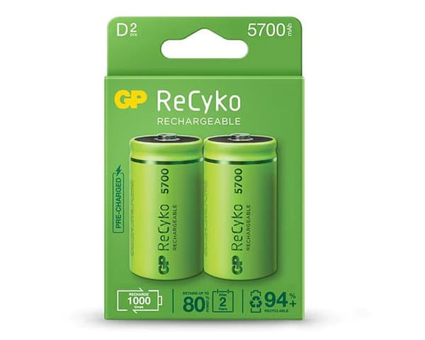 D R20 5700mAh NiMH 1,2V GP ReCyko+ B2 batteri