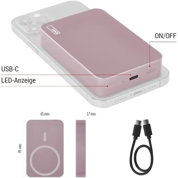 Extern batteri 10 000 mAh WI 1046 med magnet - EMOS