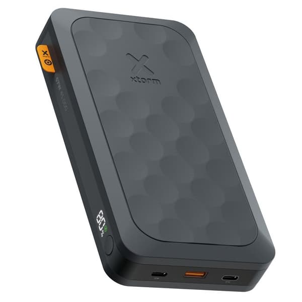Externt batteri 45000mAh 67W 2x USB-C + USB-C LED-skärm Kompakt Xtorm Svart