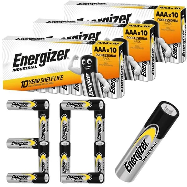 30x PILE ENERGIZER INDUSTRIELLA LR03 R3 AAA DEN MEST KRAFTFULLA GILTIG I 10 ÅR
