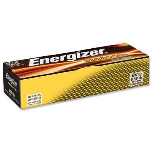 Paket med 12 Energizer 9V 6LR61 batterier