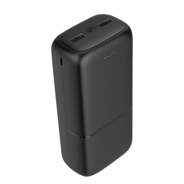 Bärbar Batteri 30000 mAh 2x USB-portar och 1x USB-C 18W Kompakt Akashi Svart