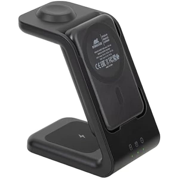 Trådlös Qi-laddare - RIVACASE - VA4917 - 15 W - Extern batteri 5000 mAh - Snabbladdning QC/PD Svart